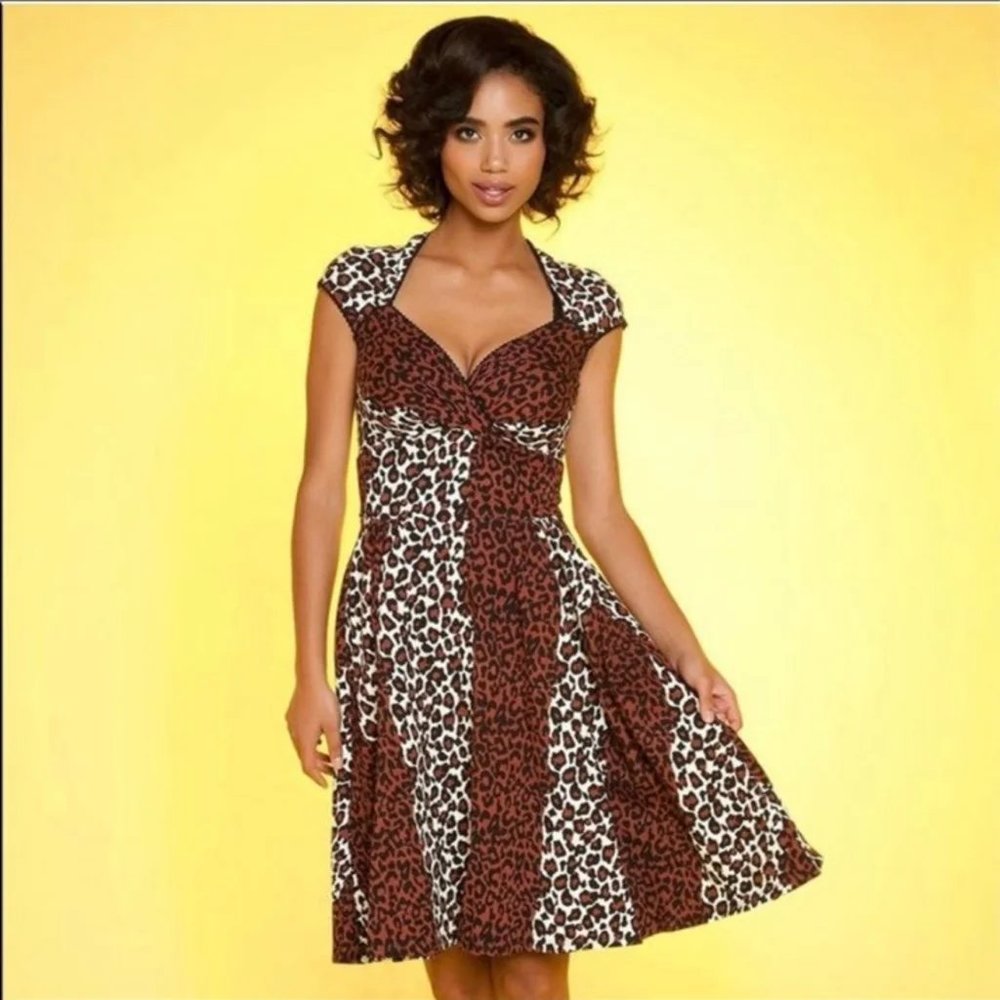 Pinup couture luscious leopard dress Excellent condition Worn Once Size XL